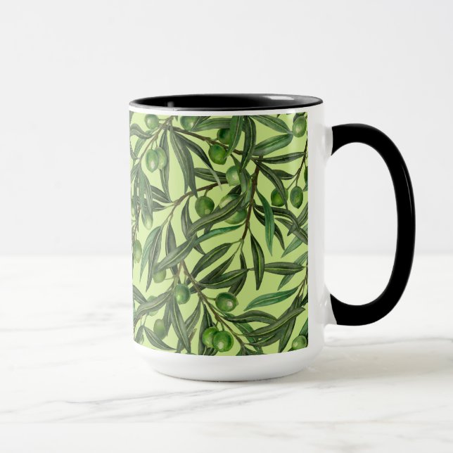 Taza Ramas de oliva en verde oliva (Derecha)
