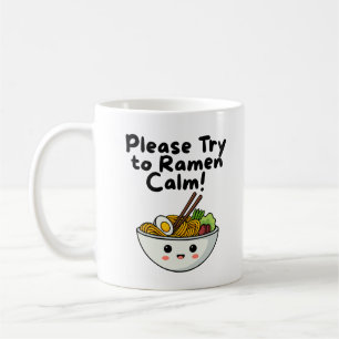 Taza Ramen Calm, divertida taza de café con juego