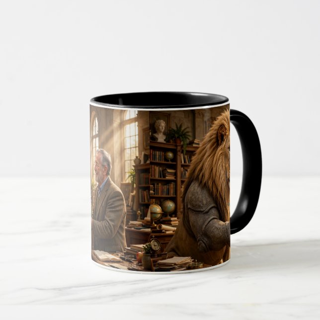 Taza Ramo de flores de león rinoceronte (Anverso derecho)