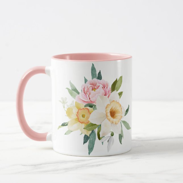Taza Ramo de flores de peonía (Izquierda)