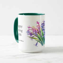 Taza Ramo de Jacintos Morados Celebración de Primavera
