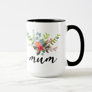 Taza ramo de la acuarela de la mamá
