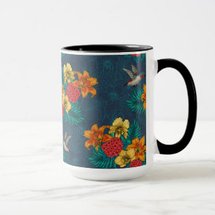 Taza Ramos tropicales y colibríes