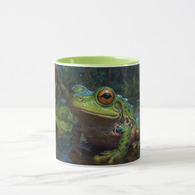Taza Rana arbórea en una escena de vida silvestre en es (Centro)