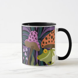 Taza Rana Arbórea Y Hongos