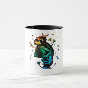 Taza Rana con seta estilo Cottagecore Arcoíris