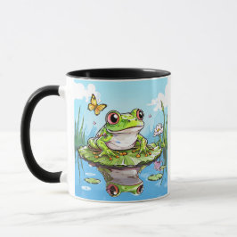 Taza Rana cúrcuta en un Lily Pad Cute Personalizada