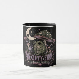 Taza Rana de Ansiedad Diseño de Luz de Luna con Sobrepe