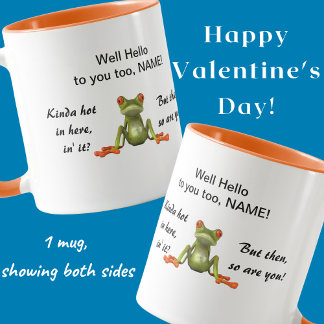 Taza Rana de árbol verde lindo divertido trapo