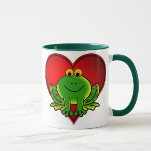 Taza Rana de la tarjeta del día de San Valentín