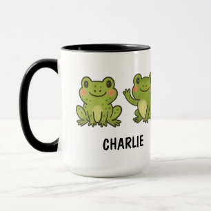Taza Rana Dibujada a Mano Personalizada Linda
