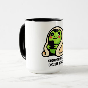 Taza Rana divertida meme crónicamente en línea