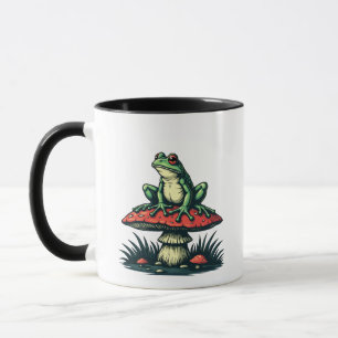 Taza Rana en hongos mágicos del bosque de champiñones C