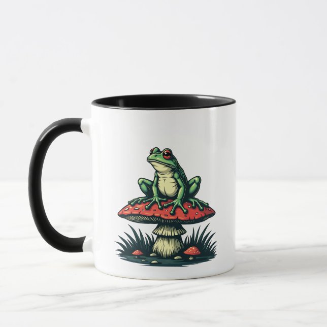 Taza Rana en hongos mágicos del bosque de champiñones C (Izquierda)