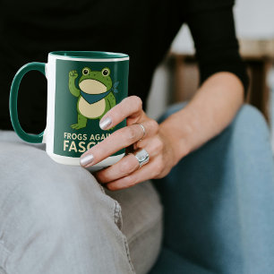 Taza Ranas Contra el Fascismo Protesta de Rana de Portl