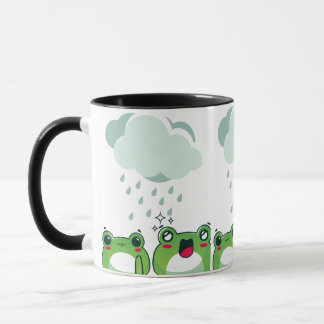 Taza ranas en la inundación