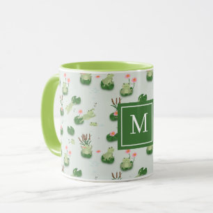 Taza Ranas Lindas en Estanque de Lirios Monograma Inici