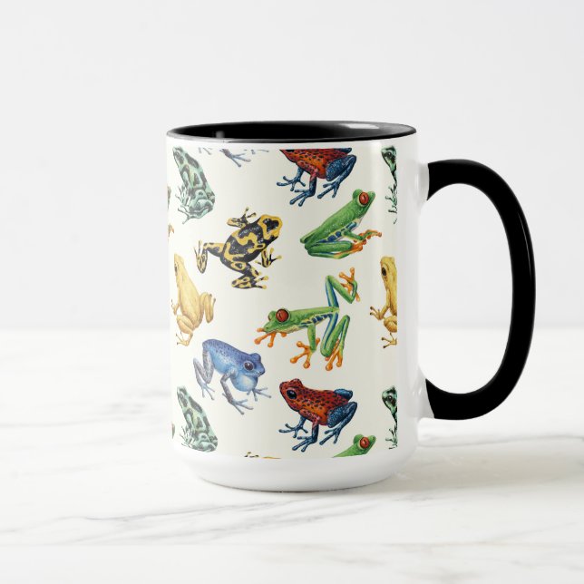 Taza Ranas sobre blanco natural (Derecha)