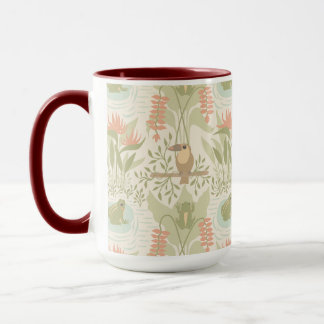 Taza Ranas y pájaros suaves de la selva