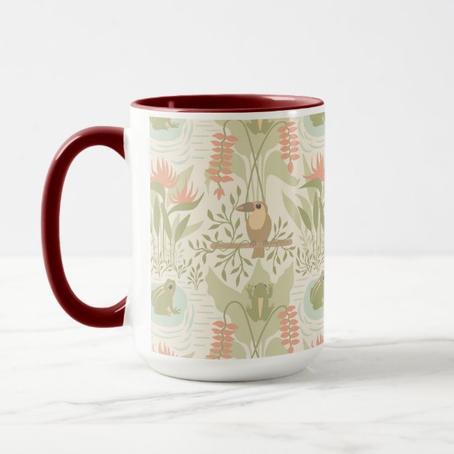 Taza Ranas y pájaros suaves de la selva (Izquierda)