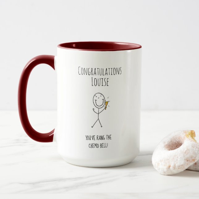 Taza Rang las felicitaciones de la campana de quimio pe (Con donut)