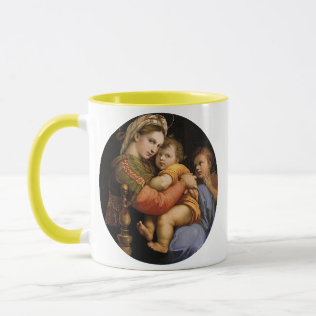 Taza Raphael , Madonna della seggiola (Izquierda)