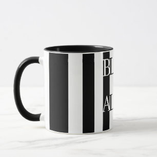 Taza Rapsodia monocroma del infinito blanco y negro
