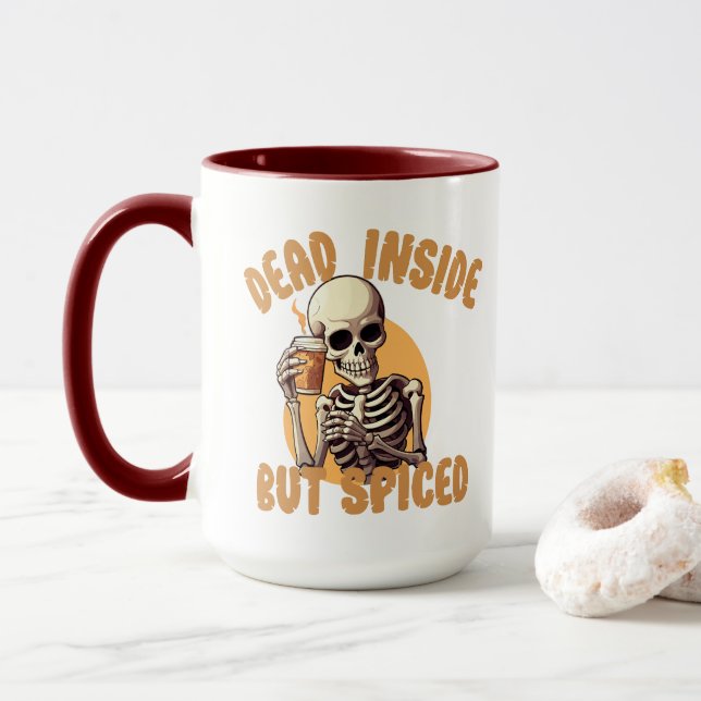 Taza Raro Calabaza, Muerto Dentro Pero Mareado (Con donut)