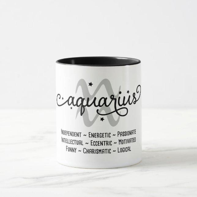 Taza Rasgos de Aquarius Zodiac (Centro)