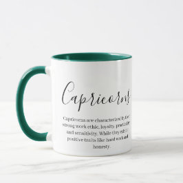 Taza Rasgos de Capricornio y Rótulo Zodiaco