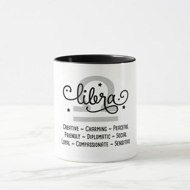 Taza Rasgos de Libra Zodiac (Centro)