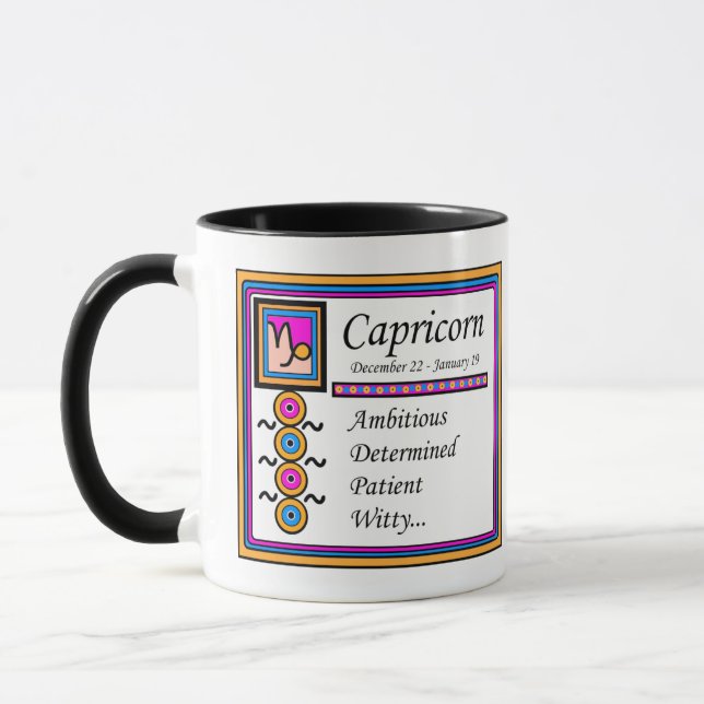 Taza Rasgos de personalidad de capricornio de 11oz. Dis (Izquierda)