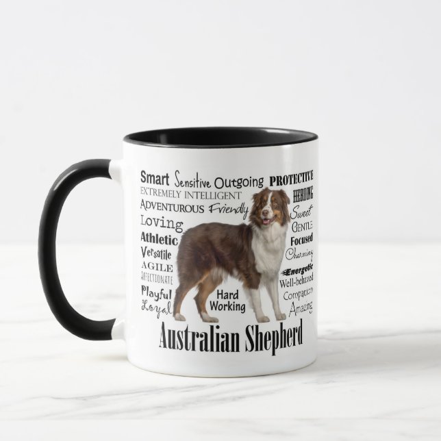 Taza Rasgos del Pastor Rojo Australiano (Izquierda)