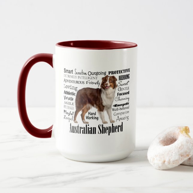 Taza Rasgos del Pastor Rojo Australiano (Con donut)