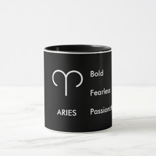 Taza Rasgos del Zodíaco Aries Valiente Apasionado Audaz