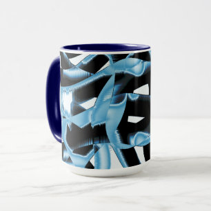 Taza Rasgos o cintas azules y negros destruidos