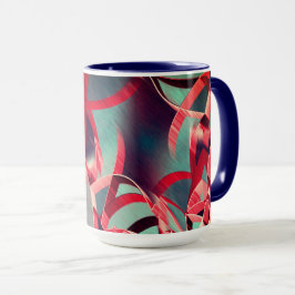 Taza Rasgos rojos sobre imágenes grises o azules, con b