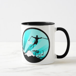 Taza rastro del polvo del esquí