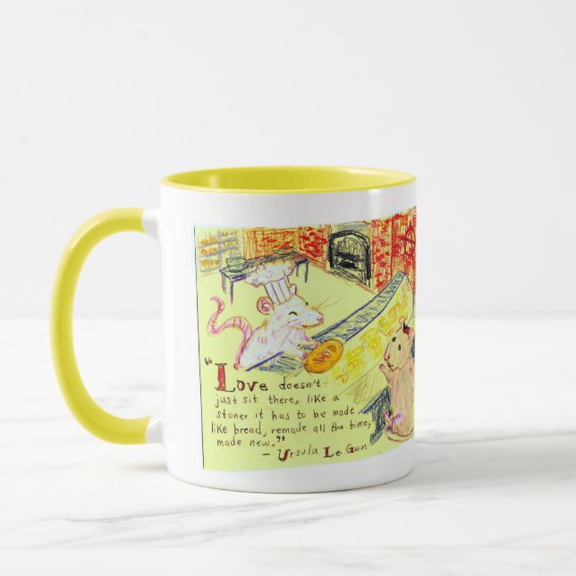 Taza Ratas de panadería anarquista de amor y pan (Izquierda)