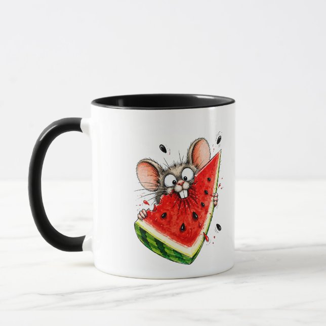 Taza Ratón alegre come sandía (Izquierda)