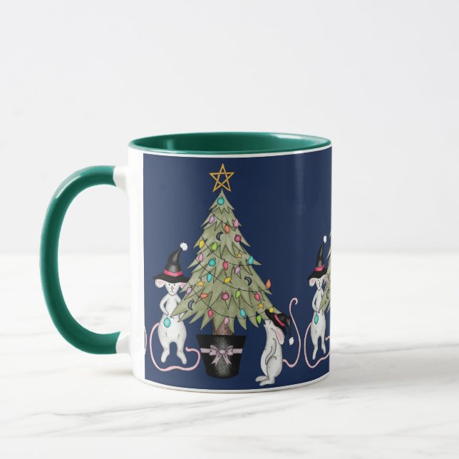 Taza Ratones de bruja festivos decorando su árbol de Na (Izquierda)