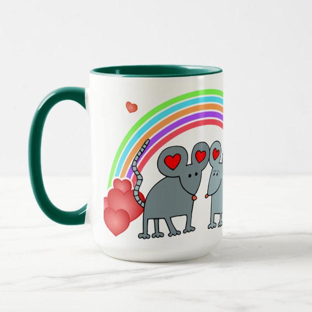 Taza Ratones en San Valentín de amor (Izquierda)
