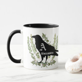 Taza Raven Monograma Unisex Espíritu Animal Eucalyptus 