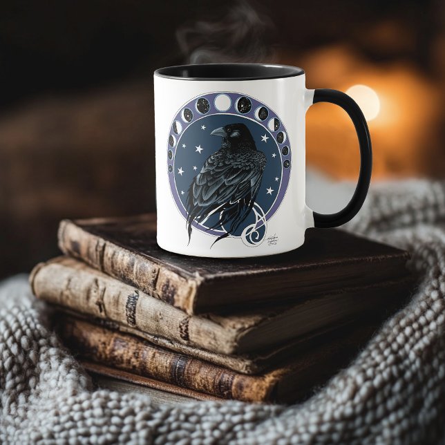 Taza Raven Moon Phases Stars Blue (Subido por el creador)