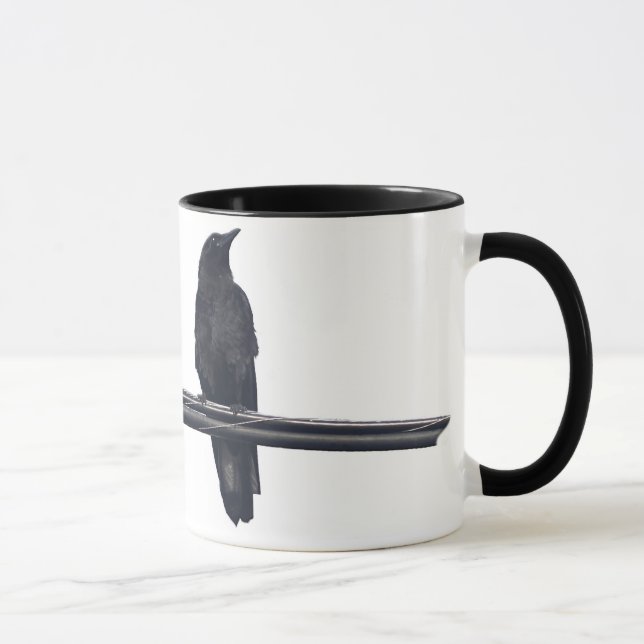 Taza "RAVENS EN UN CABLE" Amantes Mug Vida Silvestre (Derecha)