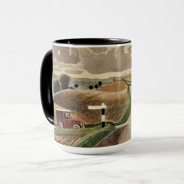 Taza Ravilious—Wiltshire Landscape, (Anverso izquierdo)
