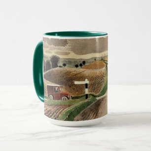 Taza Ravilious—Wiltshire Landscape, pintura de arte fin