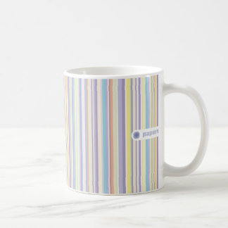Taza rayada en colores pastel