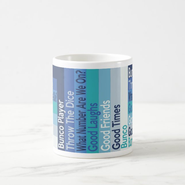 Taza rayada moderna del jugador de Bunco (Centro)