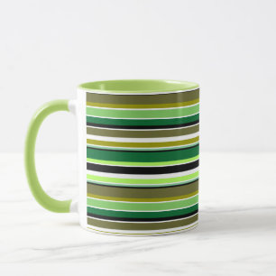 Taza Rayas blancas de color verde suave